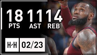 LeBron James Triple-Double Full Highlights vs Grizzlies (2018.02.23) - 18 Pts, 14 Reb, 11 Ast, SICK!