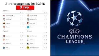 Футбол Лига Чемпионов 20172018 Результаты 3 тура в группах E F G H Таблица Расписание