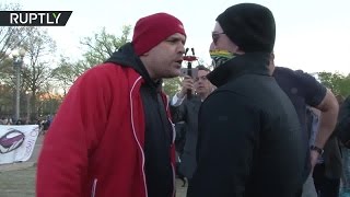 В США антифашисты сорвали митинг националистов против решения Трампа о ракетном ударе
