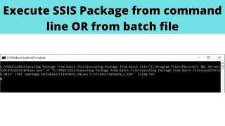 46 Execute SSIS Package from command line