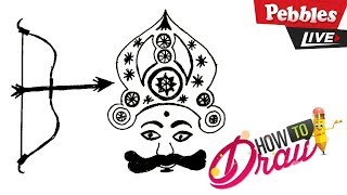 How to Draw Dussehra Drawing | Ravana drawing | dussehra drawing for kids