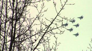 #2 групповой пилотаж (6 единиц Су-30СМ «Соколы России») часть 1 Красноярск 25 октября 2014 г.