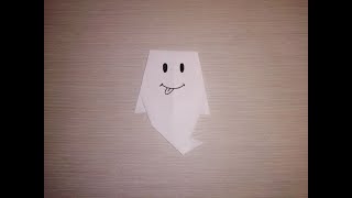 EASY ORIGAMI GHOST FOR HALLOWEEN FOR KIDS DIY 2020 @5-Minute Crafts