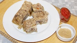 Холодец из свиных ножек и курицы. Бюджетный вариант холодной закуски.