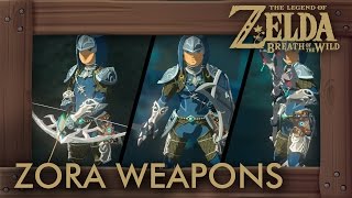 Zelda Breath of the Wild - All Zora Weapons (Complete Set Location)