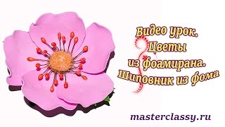 Видео урок. Цветы из фоамирана. Шиповник из фома