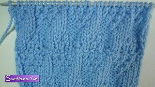 Двухсторонний узор из лицевых и изнаночных петель. Вязание спицами # 167