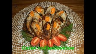 Сазан под горчично-майонезным соусом, запеченый в духовке. Sazan with mustard-mayonnaise sauce.
