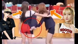 Twice kpop funny moments Momo slaps jihyo behind and Mina kissed Momo, jijyo ignored by chaeyoung