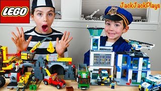 Lego City Police Chase at the Mine + Costume Pretend Play Cops & Robbers