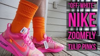 OFF-WHITE NIKE TULIP PINK ZOOM FLY REVIEW & ON-FEET!!!!!!!!!!