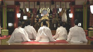 新型コロナ終息祈願　熱海来宮神社観月祭２０２０　巫女神楽「剣の舞道行・鋒舞」　復活