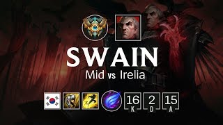 Swain Mid vs Irelia - KR Challenger Patch 8.13