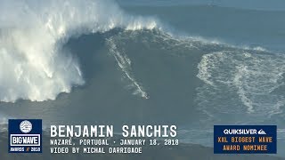Benjamin Sanchis at Nazaré  - 2018 Quiksilver XXL Biggest Wave Nominee - WSL Big Wave Awards
