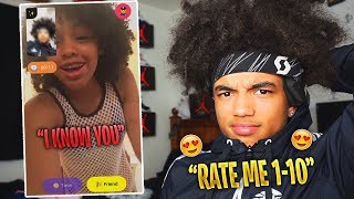 TELLING RANDOM GIRLS TO RATE ME 1-10 PT. 2 ? MONKEY APP ? (SHE WANT KIDS)