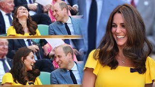 KATE and William look very loved-up at Wimbledon today