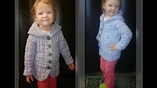 кардиган на девочку 4 года, вязание крючком