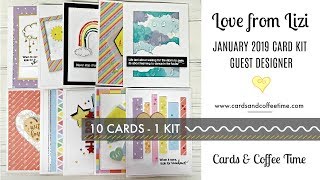 10 Cards - 1 Kit / Love from Lizi Jan 2019 Card Kit