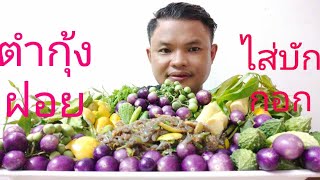 ตำกุ้งฝอยไส่บักกอกกินแล้วคิดฮอดบ้านเด้ครับพี่น้อง ???