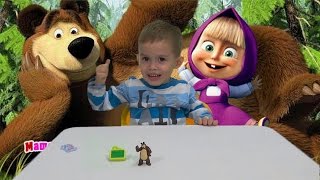 Masha and the Bear Kinder Surprise toys / Маша и Медведь Киндер Сюрприз игрушки распаковка