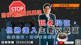 20200205期｜股期爭豐｜短多仍在，但將進入主要反壓區 週權結算，歸零膏別亂吃 防疫概念股莫再追
