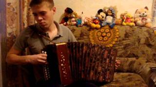 Игра на гармони. Белым снегом