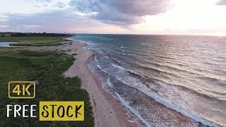 Waves and the Beach [4K] | Free Drone Footage