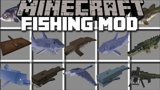 Minecraft FISH MOD / SWIM AWAY FROM SHARKS AND GIANT KILLER WHALES!! Minecraft