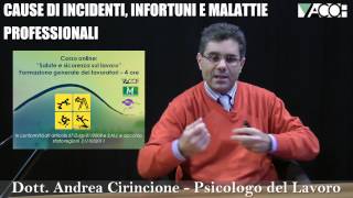 Corso online: Salute e sicurezza sul lavoro - Formazione Generale - Cause di incidenti, infortuni e