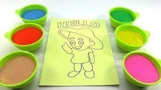 Cháu Lên Ba! Nhạc Thiếu Nhi-Đồ Chơi Trẻ Em TÔ MÀU TRANH CÁT HÌNH BÔNG HOA Colored Sand Pai