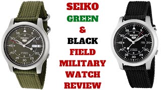 SEIKO5 AUTOMATIC GREEN & BLACK MEN'S WATCH REVIEW MODEL: SNK805, SNK809