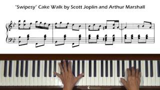 Joplin Marshall Swipesy Cake Walk Piano Tutorial Slow