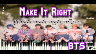 BTS - make it right Easy Piano Sheet (쉬운악보) │ PIANO │ 쌤써니(SAMsunny)