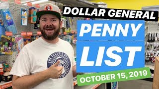DOLLAR GENERAL 11 ITEM PENNY LIST - October 15, 2019
