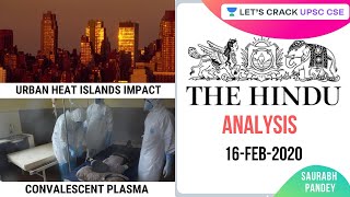 16-Feb-2020 | Daily Current Affairs | The Hindu Analysis | UPSC CSE 2020/2021 | Saurabh Pandey