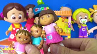Çizgi film bebeği Niloya, Heidi, kayu ve Kukuli ile birlikte Dora Oyuncak park seti açtık ve Oynadık