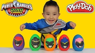 Power Rangers Dino Charge Play-Doh Surprise Eggs Opening Unboxing Fun With Ckn Toys