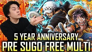 Hello everyone | 5 Year Anniversary Free Multi Pulls | One Piece Treasure Cruise | ワンピース (トレクル)