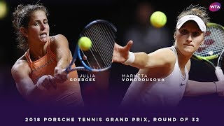 Julia Goerges vs. Marketa Vondrousova | 2018 Porsche Tennis Grand Prix First Round | WTA Highlights