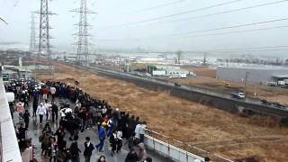 New video of Tsunami invading the Port of Sendai #1 [stabilized] - Japan earthquake 2011