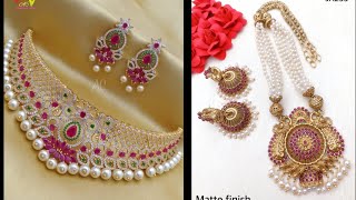 AD Chokers,Matte Pendant Chains,AD Necklace with prices 169