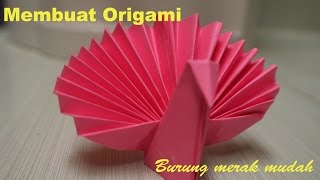 Langkah membuat origami burung merak dengan mudah