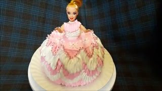 Торт КУКЛА БАРБИ Торт рецепт Торт со СМЕТАННО КЛУБНИЧНЫМ желе Украшение тортов кремом
