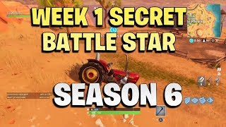Fortnite week 1 Hidden battle star -  Season 6 secret star