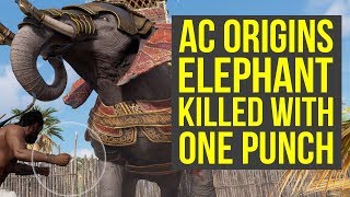 Assassin's Creed Origins Elephant KILLED WITH ONE PUNCH (AC Origins elephant)