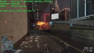 Battlefield 4: Ryzen 5 1600 OC | RX 480 | Benchmark (1080p60FPS)