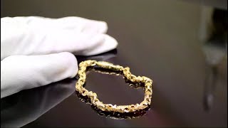 Мужской браслет эксклюзивного плетения Краб Средний из жёлтого золота