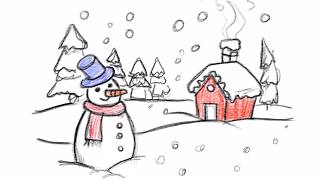 Kış Resmi Nasıl Çizilir ☃️Kış Resmi Çizimi - Winter Drawing