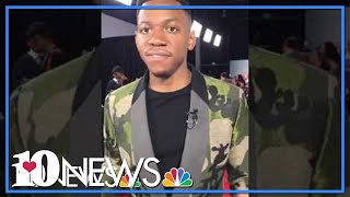 Chris Blue on the red carpet after 'Voice' Finale performances
