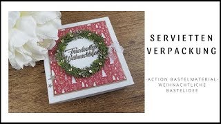 Servietten Verpackung ~ Weihnachtlicher Kranz ~ Action Bastelmaterial